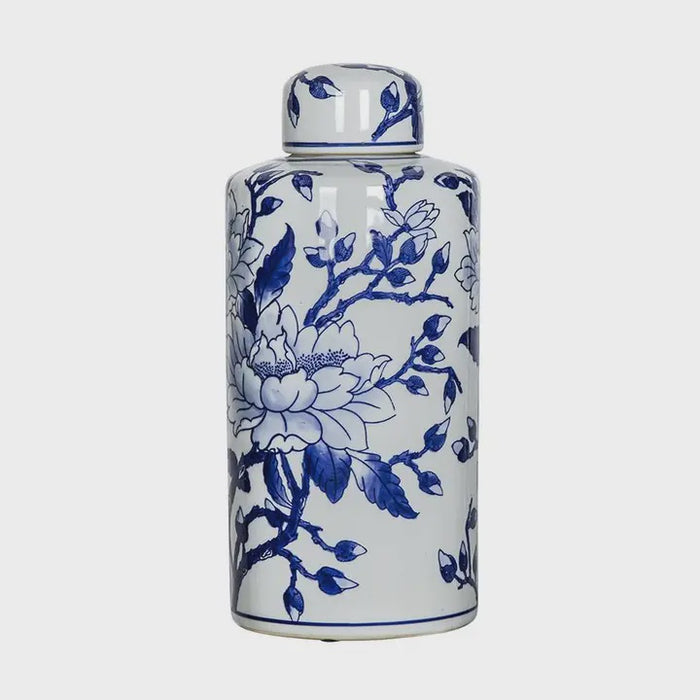Magnolia Porcelain Lidded Jar