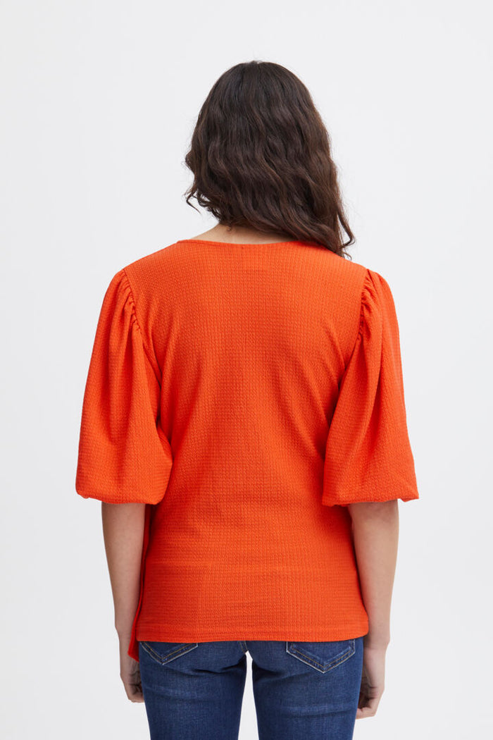 Maire V-Neck Top (Grenadine/Red)