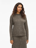 Mandy High Neck Knit Jumper (Falcon/Melange)