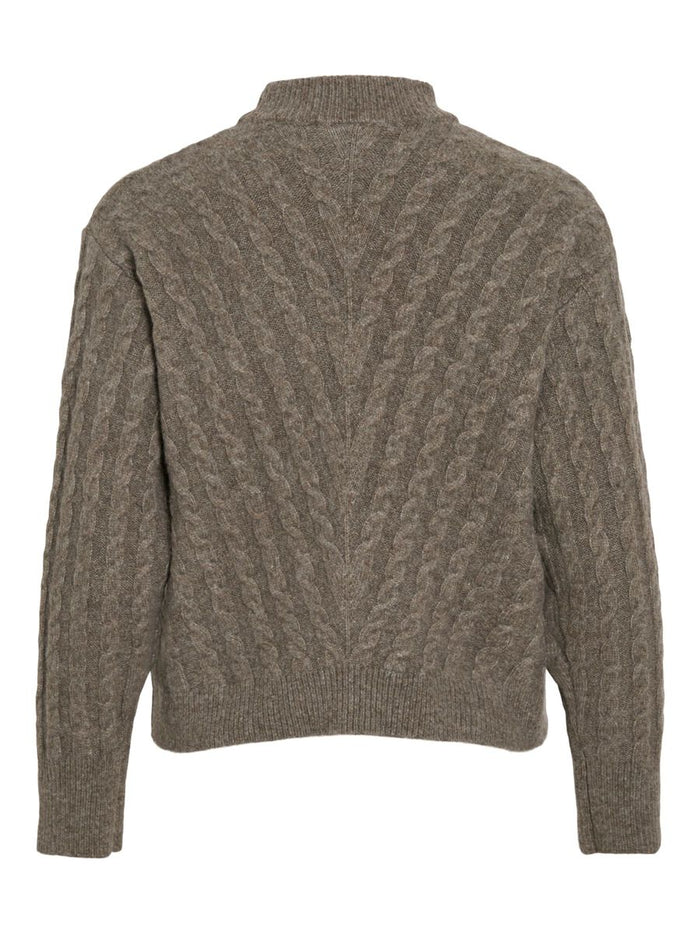 Mandy High Neck Knit Jumper (Falcon/Melange)
