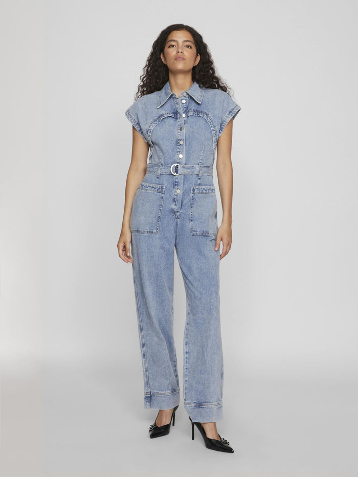 Mari Denim Jumpsuit (Light Blue)