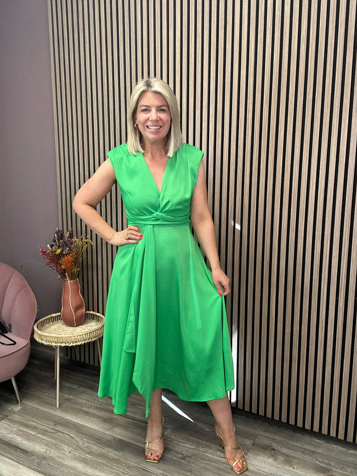 MARIAN KNOT DRESS (GREEN)