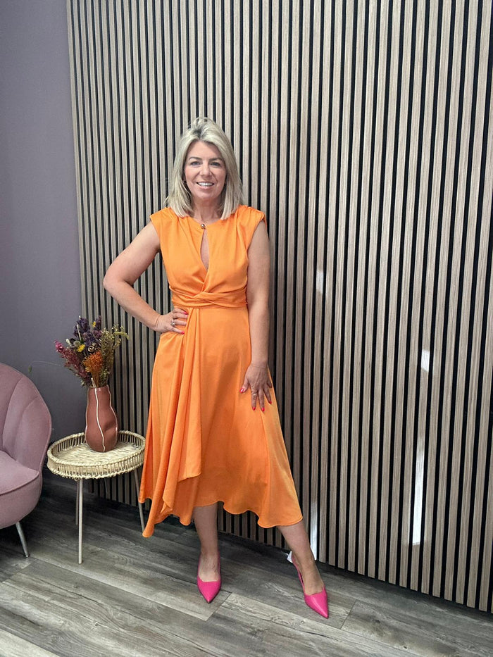 MARIAN KNOT DRESS (ORANGE)