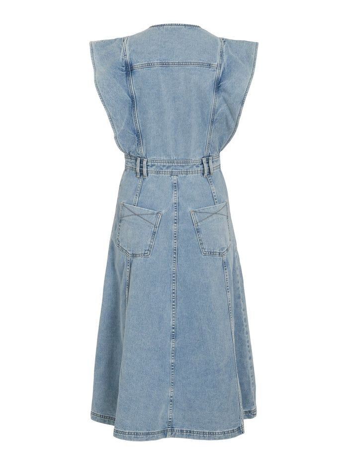 Marlin Midi Denim Dress (Light Blue Denim)