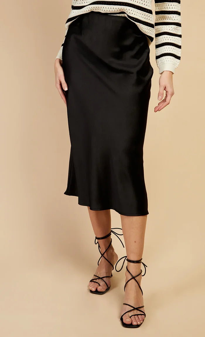 Marnie Satin Skirt (Black)