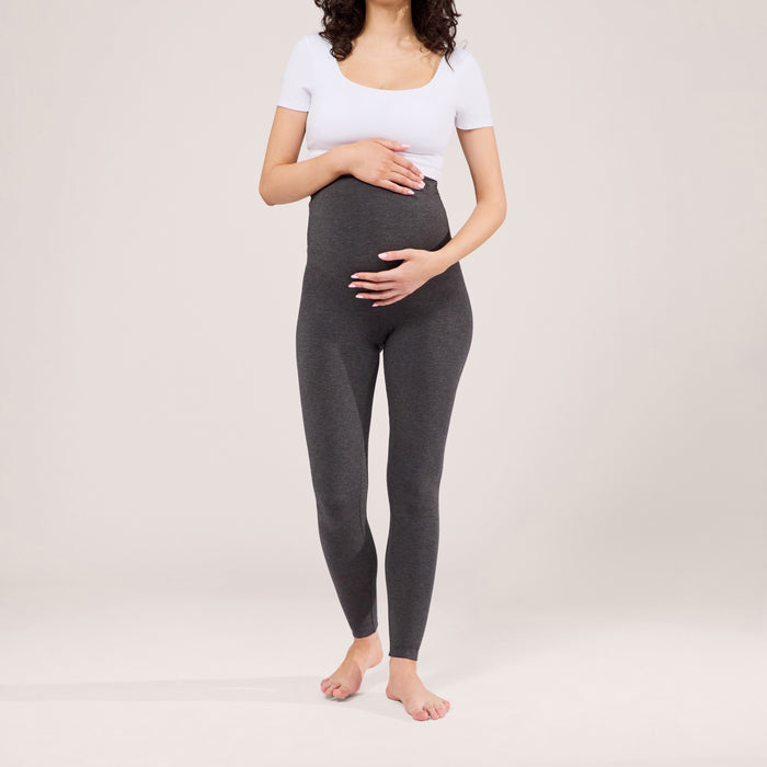Maternity Lightweight Everyday Leggings - Dark Grey Marl