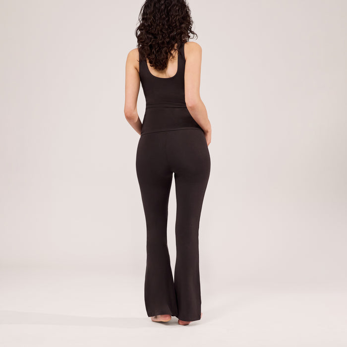 Maternity Lightweight Flare Leggings - Black Coffee