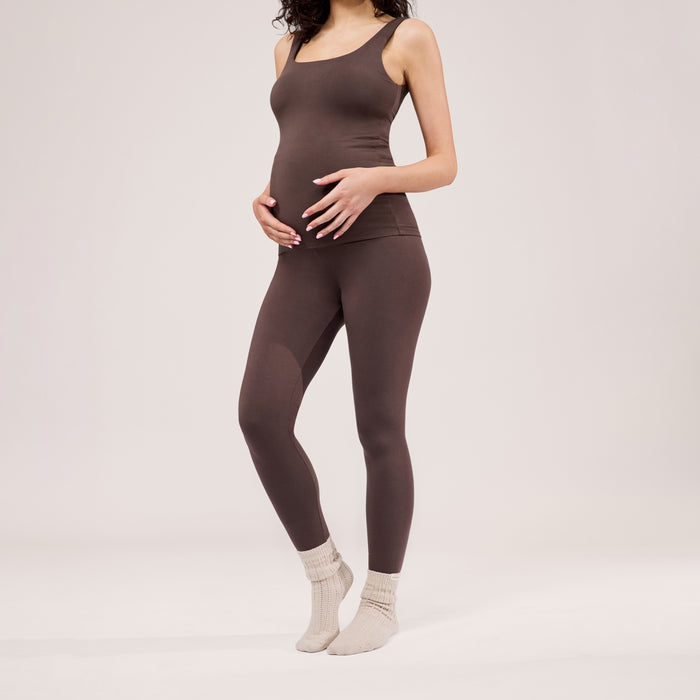 Maternity Lightweight Tank Top - Espresso Brown