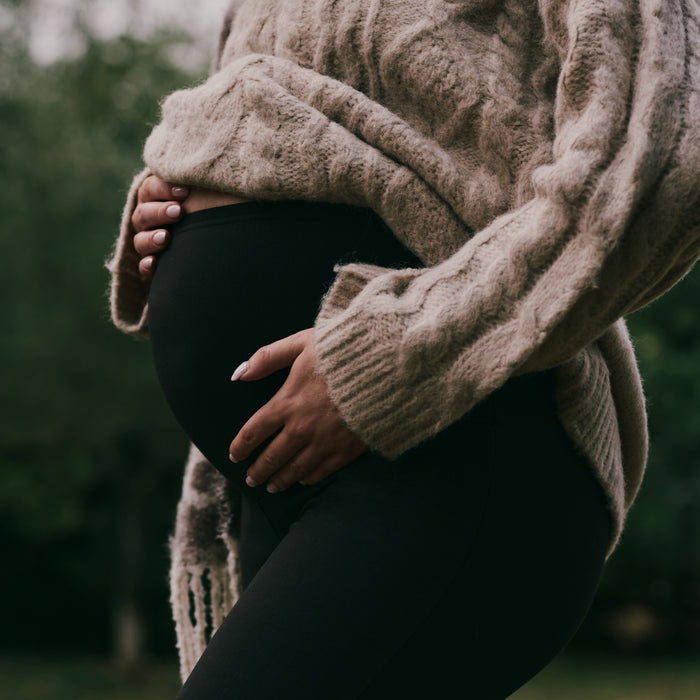 Maternity Winter Flare Leggings - Black Coffee