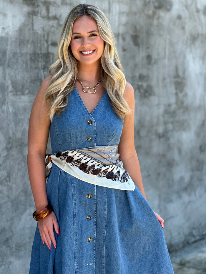 Meant For This Denim Midi Dress