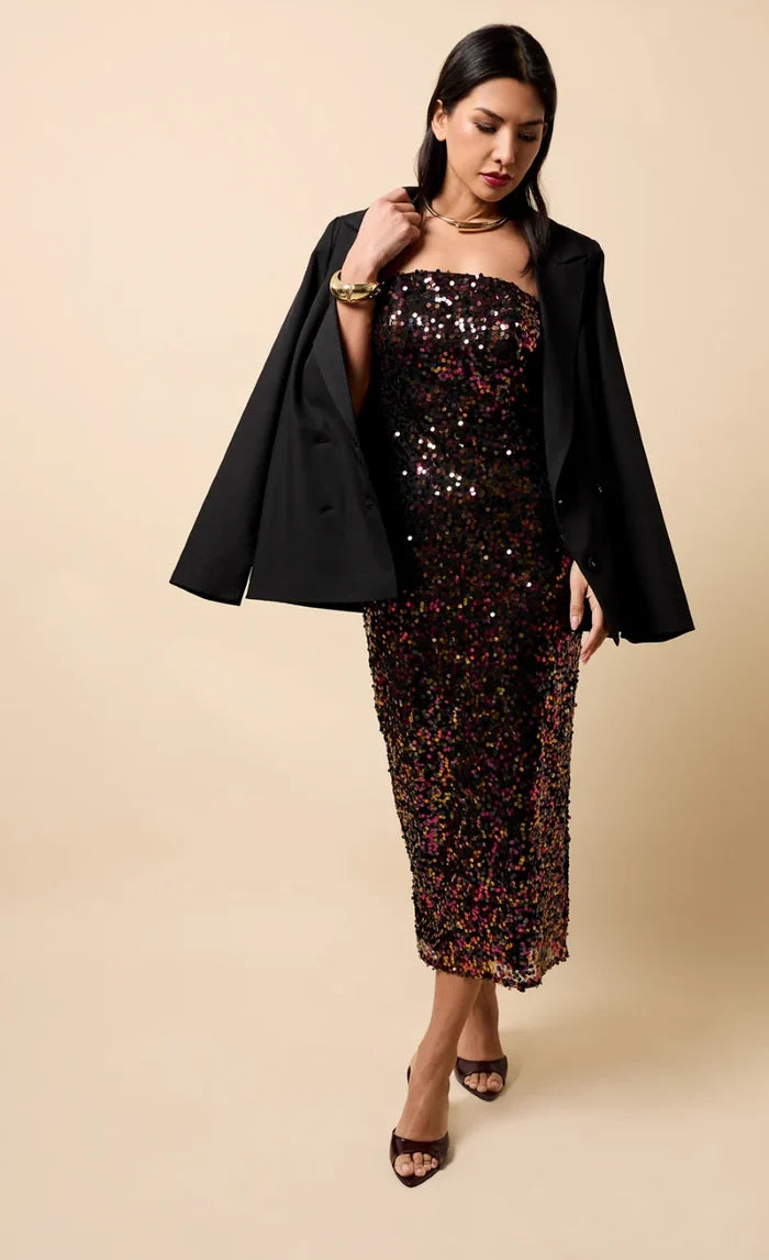 Meliora Bandeau Midaxi Dress (Multi Sequin)