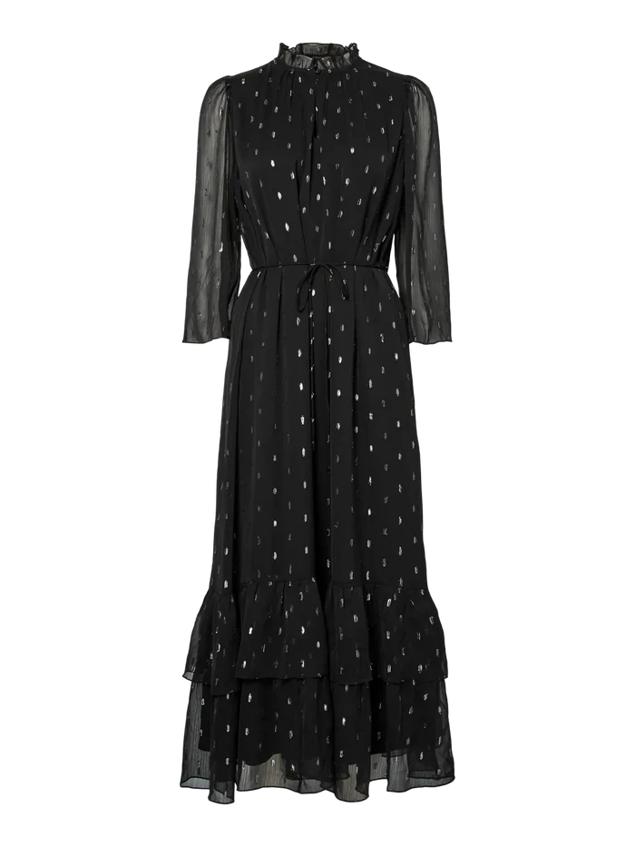 Mena Long Dress (Black/Silver)