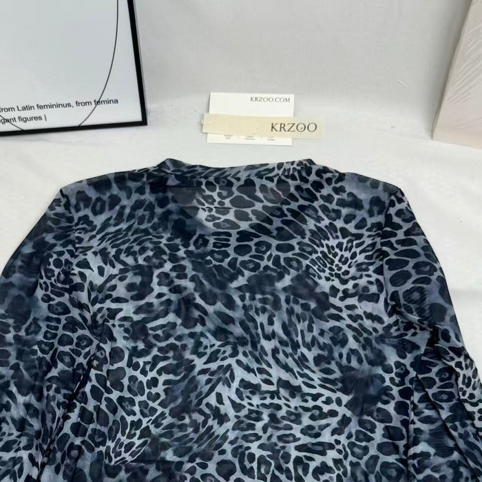 Mesh Leopard Print T-Shirt
