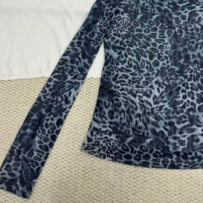 Mesh Leopard Print T-Shirt