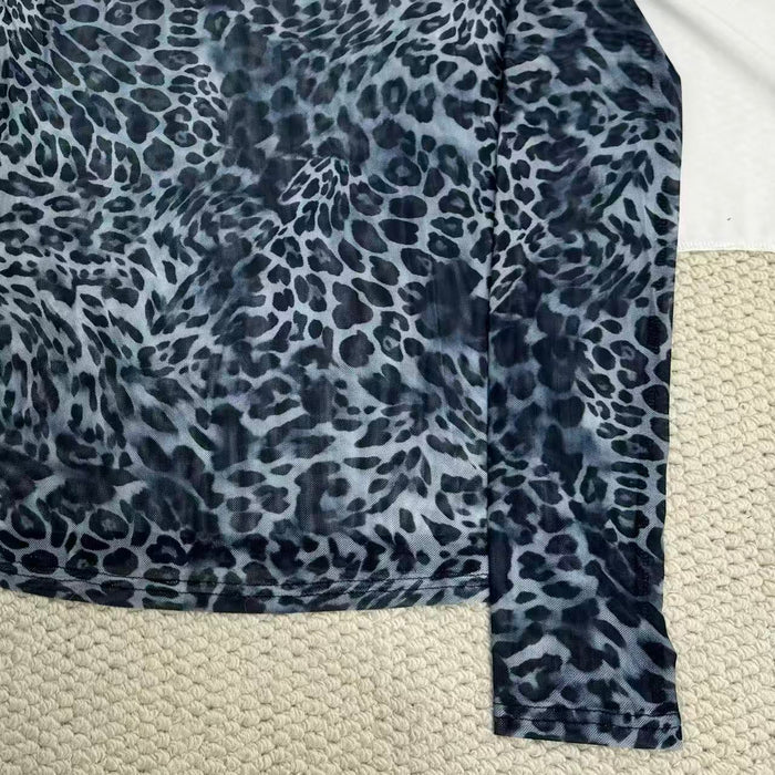 Mesh Leopard Print T-Shirt