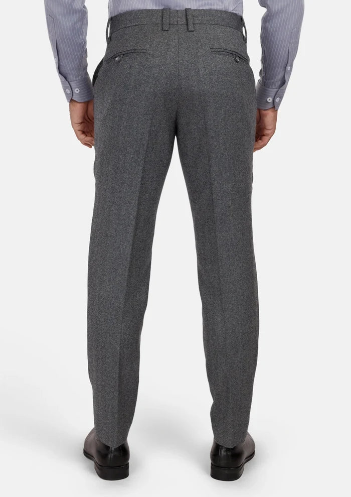 Mid Grey Herringbone Flannel Pants - SARTORO