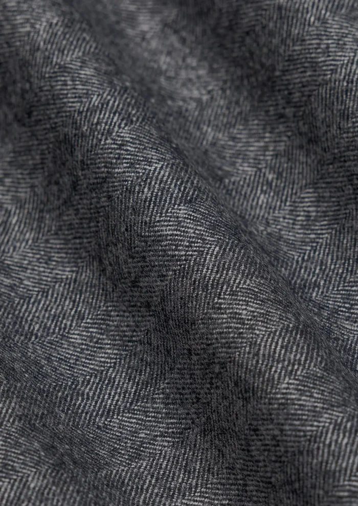 Mid Grey Herringbone Flannel Pants - SARTORO