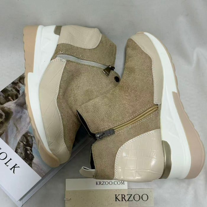 Mid-Heel Side-Zip Boots
