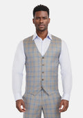 Milano Grey Checked Vest - SARTORO