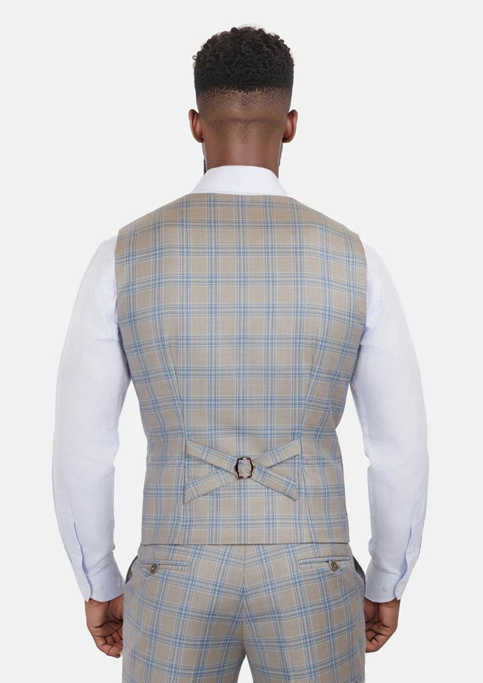 Milano Grey Checked Vest - SARTORO