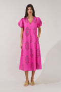 Minley Pleated Midi Dress in Casria Floral