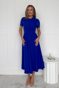Minta Bow Detail Midi Dress (Cobalt)