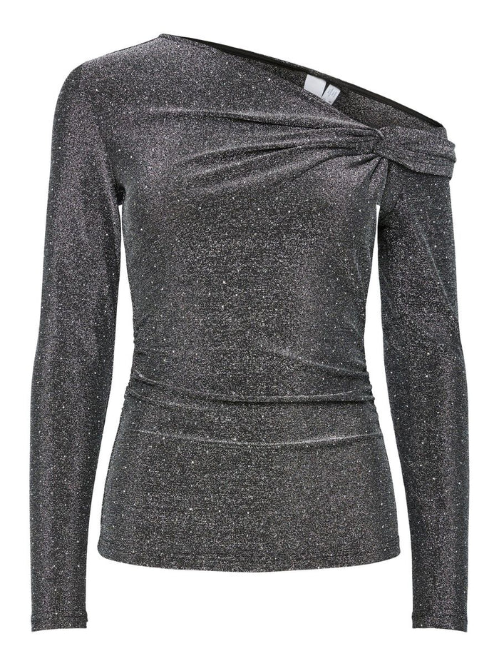 Missy Off Shoulder Top (Black/Dark Silver)