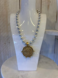 Mixed Metal Horse Coin Necklace