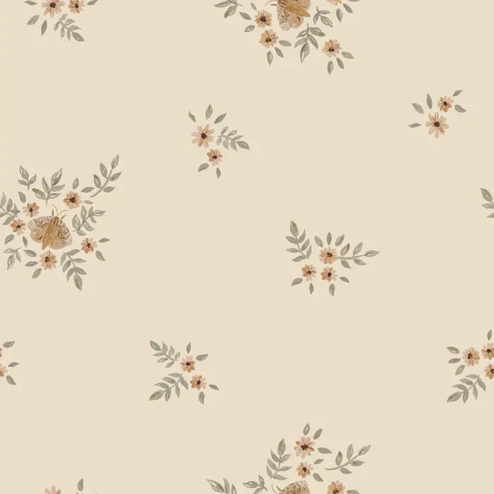 Moths In Flowers Banana - Family Fabrics B.V.