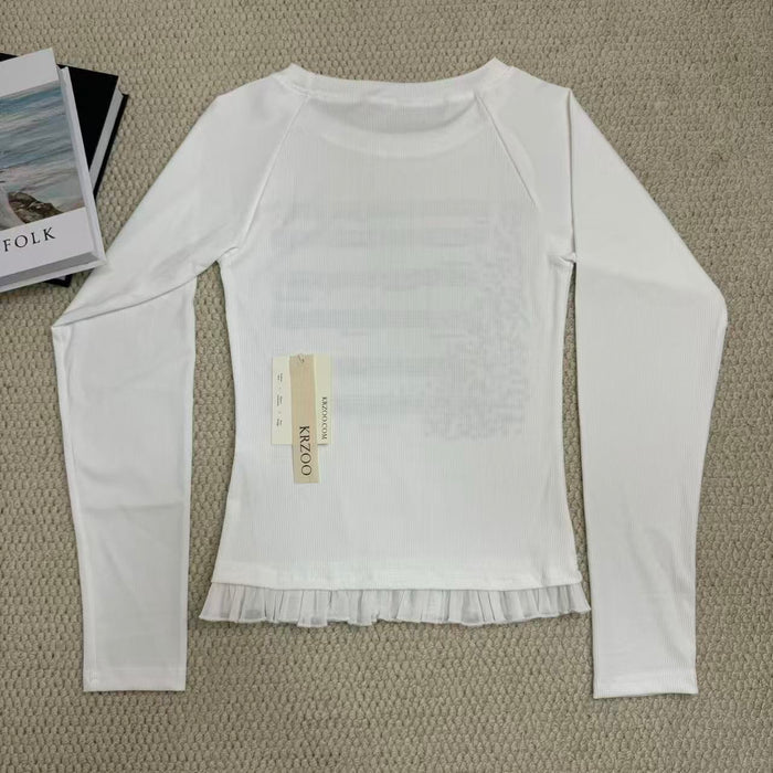 Musical score printed long-sleeved shirt