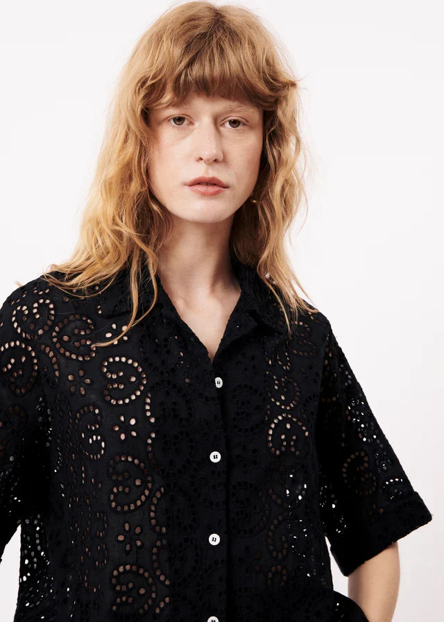 NATASHA SHORT SLEEVE SHIRT (BLACK)