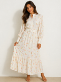 Nella Long Sleeve Midi Dress (Birch/Light Flower)