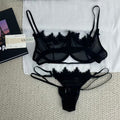 Net fabric see-through lace set