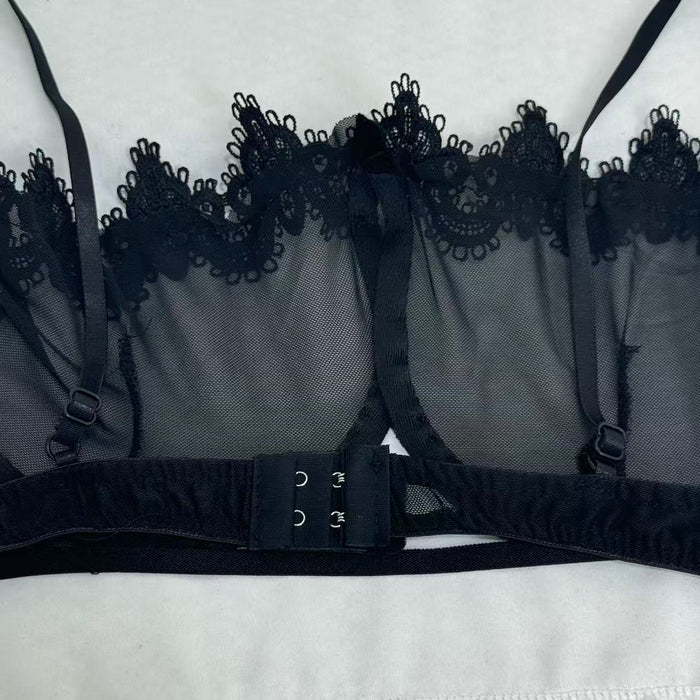 Net fabric see-through lace set
