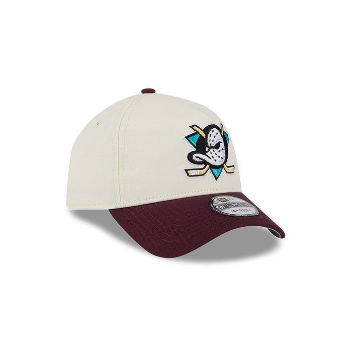 New Era Anaheim Ducks 9Forty A-Frame Cap (White/Burgundy)