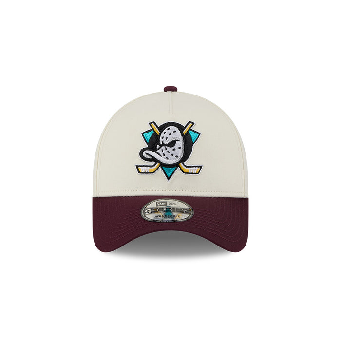 New Era Anaheim Ducks 9Forty A-Frame Cap (White/Burgundy)