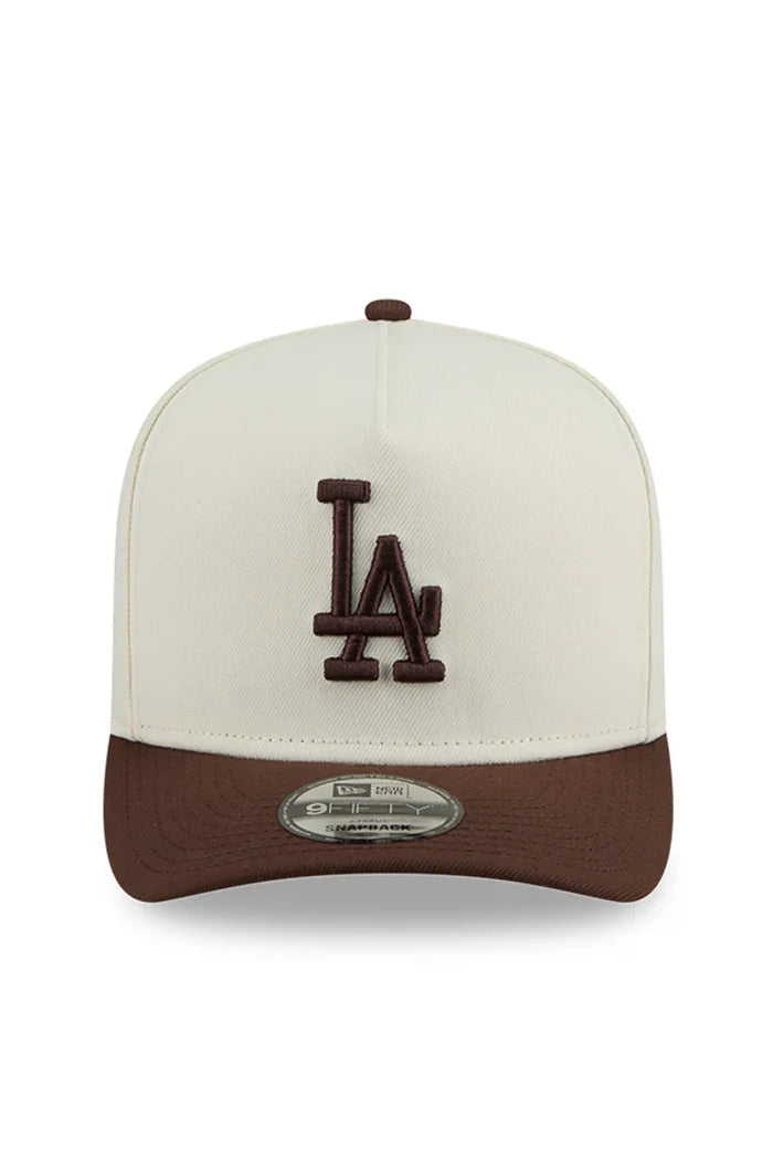 New Era L.A Dodgers 9Fifty A-Frame SnapBack Cap (White/Chocolate)