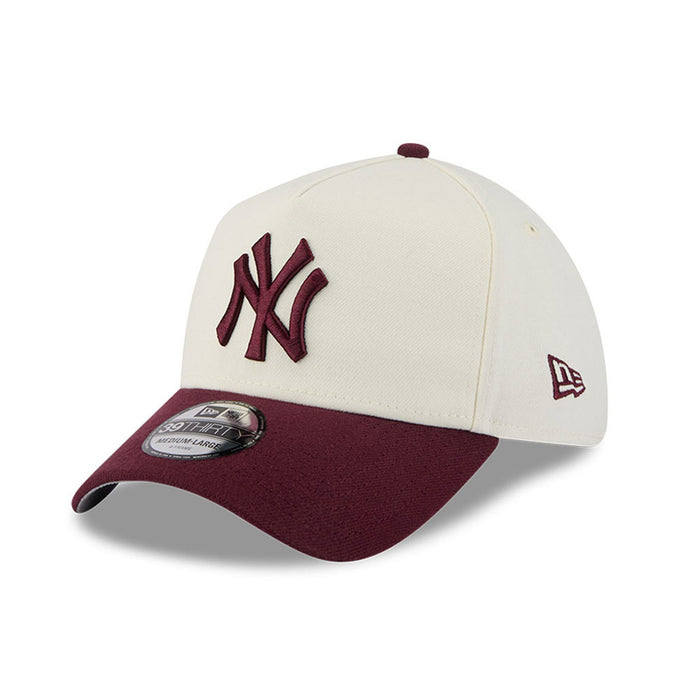 New Era N.Y Yankees 39Thirty A-Frame Stretch-Fit Cap (Cream/Burgundy)