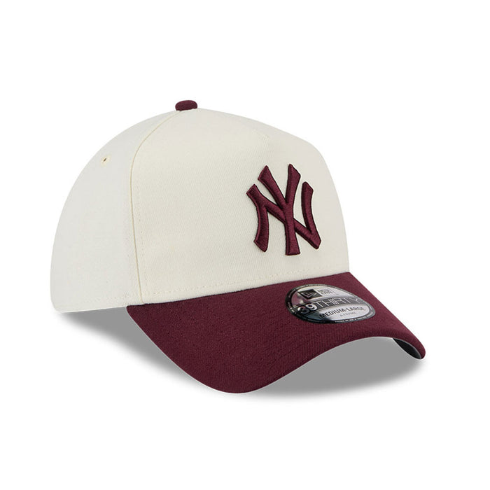 New Era N.Y Yankees 39Thirty A-Frame Stretch-Fit Cap (Cream/Burgundy)