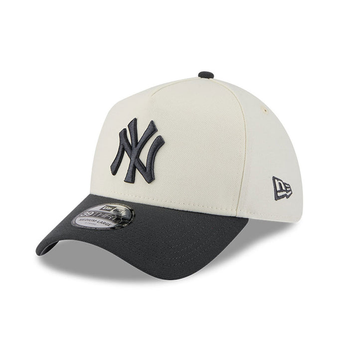 New Era N.Y Yankees 39Thirty A-Frame Stretch Fit Cap (Cream/Graphite)