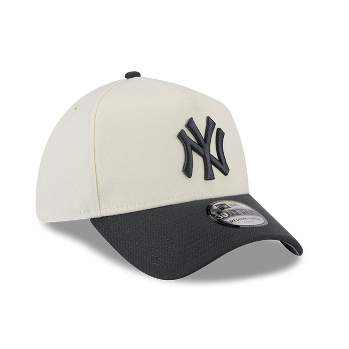 New Era N.Y Yankees 39Thirty A-Frame Stretch Fit Cap (Cream/Graphite)