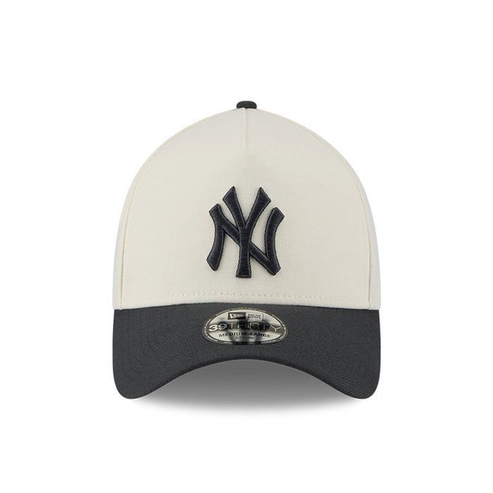 New Era N.Y Yankees 39Thirty A-Frame Stretch Fit Cap (Cream/Graphite)
