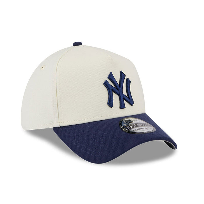 New Era N.Y Yankees 39Thirty A-Frame Stretch-Fit Cap (Cream/Navy)