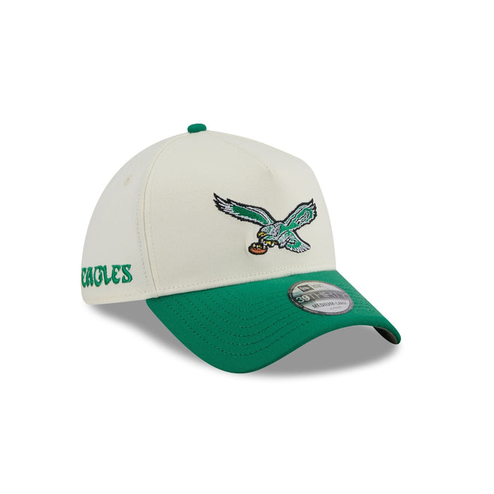 New Era Philadelphia Eagles 39Thirty A-Frame Adjustable Cap (Cream/Green)