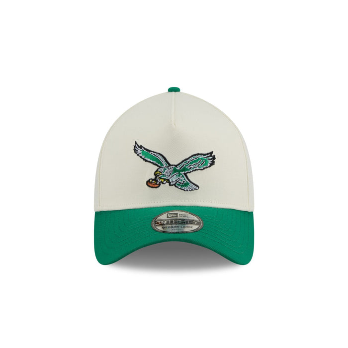 New Era Philadelphia Eagles 39Thirty A-Frame Adjustable Cap (Cream/Green)