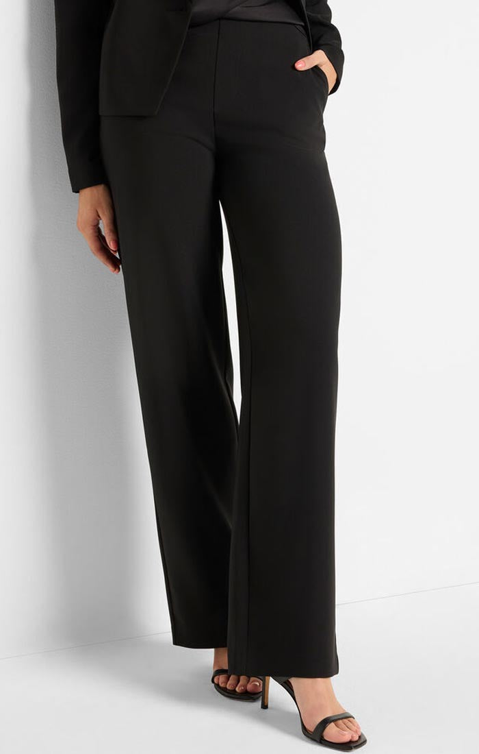 Nic & Zoe 31" Wide Leg Sleek Stretch Pant in Black Onyx