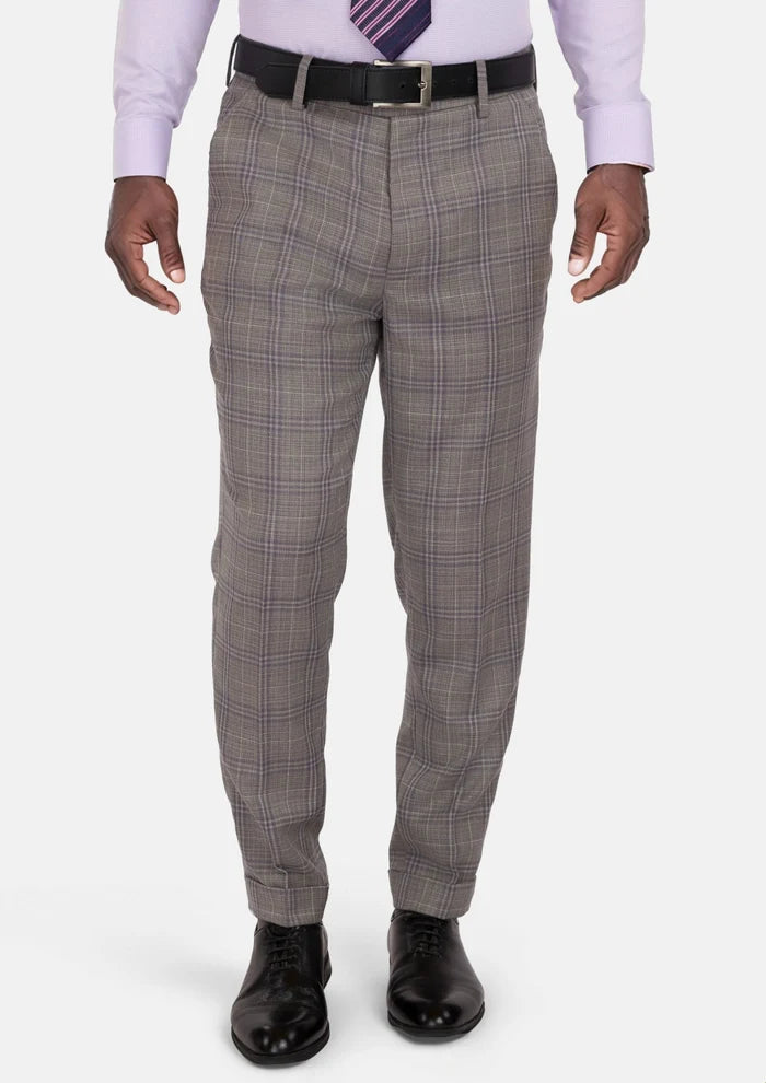 Nickel Grey Checked Pants - SARTORO