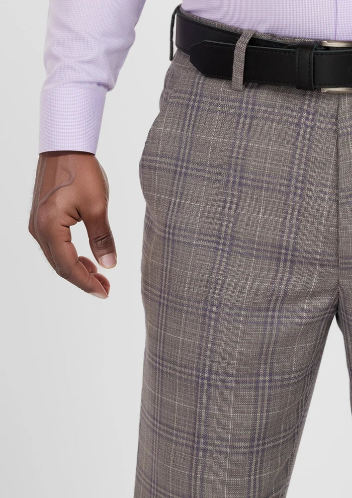 Nickel Grey Checked Pants - SARTORO