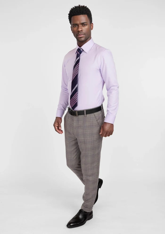 Nickel Grey Checked Pants - SARTORO