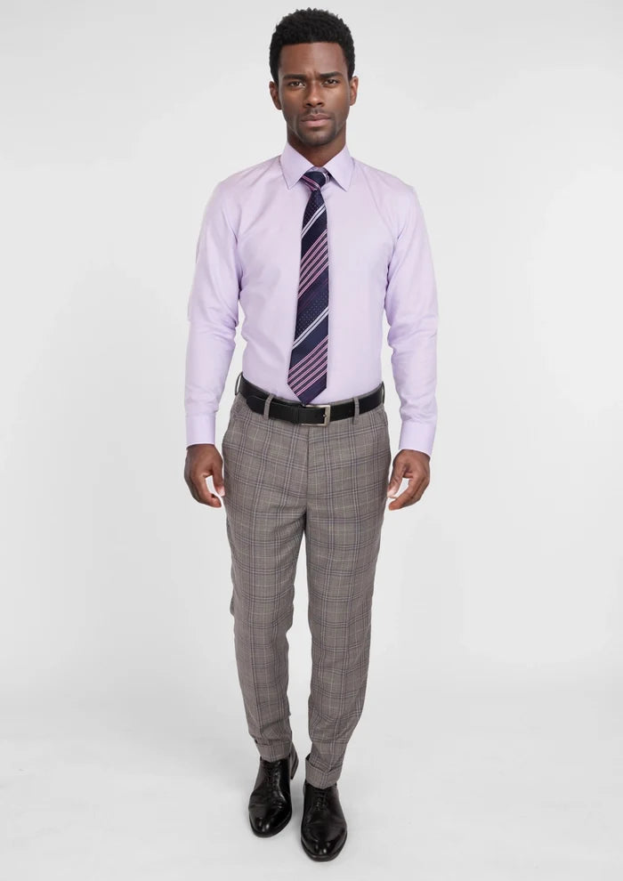 Nickel Grey Checked Pants - SARTORO